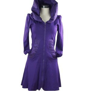 Joseph Ribkoff Zip up Dress Hooded Purple Women sz 4